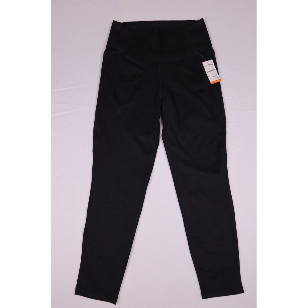 Jockey‎ Womens High Waisted Moisture Wicking Athletic Leggings Black Large 0024